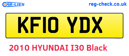 KF10YDX are the vehicle registration plates.