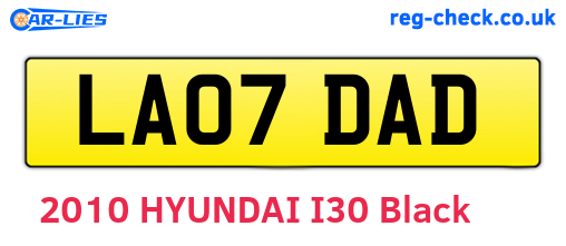 LA07DAD are the vehicle registration plates.