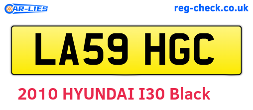 LA59HGC are the vehicle registration plates.