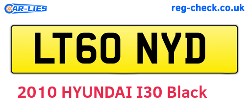 LT60NYD are the vehicle registration plates.