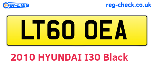 LT60OEA are the vehicle registration plates.