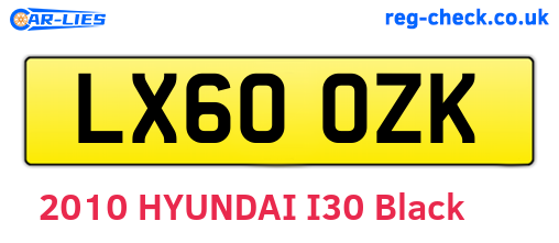 LX60OZK are the vehicle registration plates.