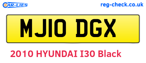 MJ10DGX are the vehicle registration plates.
