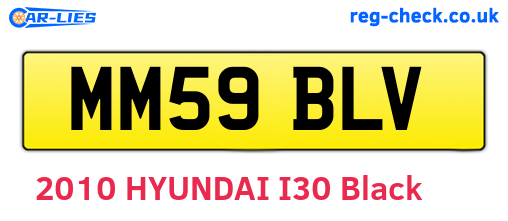 MM59BLV are the vehicle registration plates.