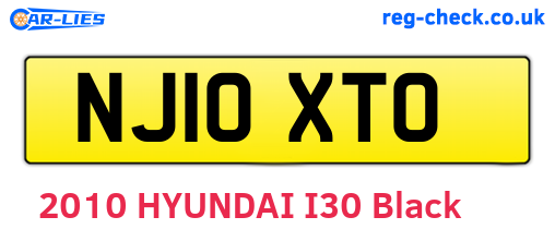 NJ10XTO are the vehicle registration plates.