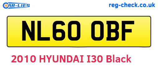 NL60OBF are the vehicle registration plates.
