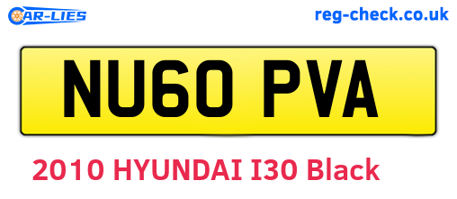 NU60PVA are the vehicle registration plates.