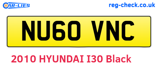 NU60VNC are the vehicle registration plates.