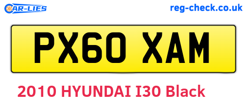 PX60XAM are the vehicle registration plates.