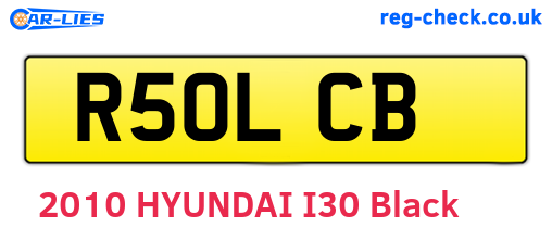 R50LCB are the vehicle registration plates.