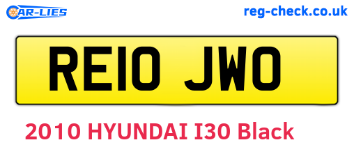 RE10JWO are the vehicle registration plates.