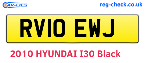 RV10EWJ are the vehicle registration plates.