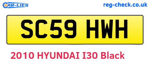 SC59HWH are the vehicle registration plates.