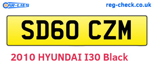 SD60CZM are the vehicle registration plates.