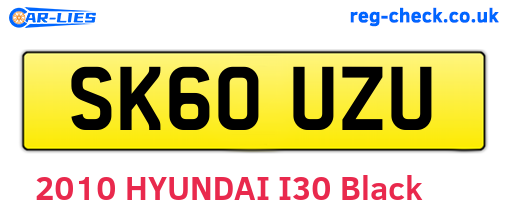 SK60UZU are the vehicle registration plates.