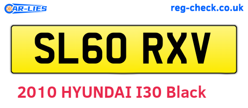 SL60RXV are the vehicle registration plates.