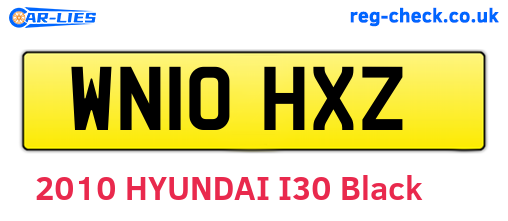WN10HXZ are the vehicle registration plates.