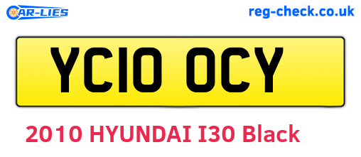 YC10OCY are the vehicle registration plates.