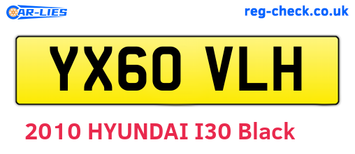 YX60VLH are the vehicle registration plates.