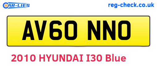 AV60NNO are the vehicle registration plates.