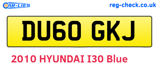 DU60GKJ are the vehicle registration plates.