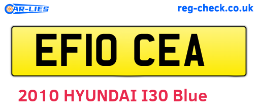 EF10CEA are the vehicle registration plates.