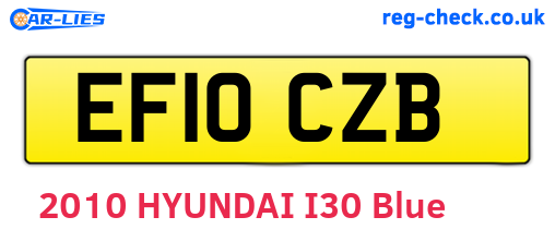 EF10CZB are the vehicle registration plates.
