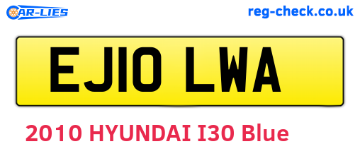 EJ10LWA are the vehicle registration plates.