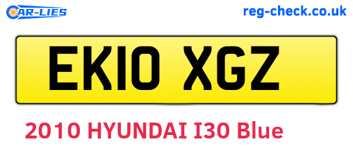 EK10XGZ are the vehicle registration plates.