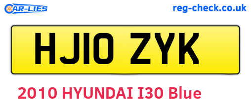 HJ10ZYK are the vehicle registration plates.