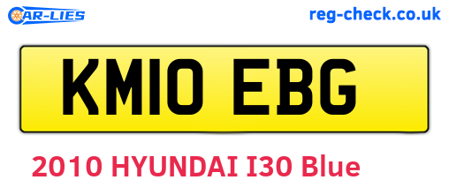 KM10EBG are the vehicle registration plates.