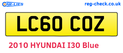 LC60COZ are the vehicle registration plates.