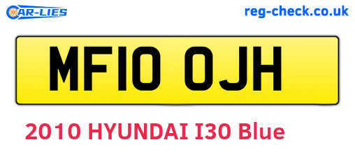 MF10OJH are the vehicle registration plates.