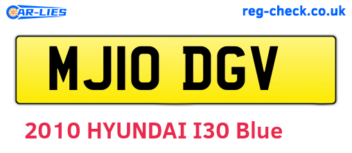 MJ10DGV are the vehicle registration plates.
