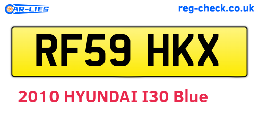 RF59HKX are the vehicle registration plates.