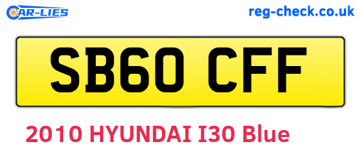 SB60CFF are the vehicle registration plates.