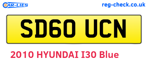 SD60UCN are the vehicle registration plates.