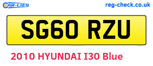 SG60RZU are the vehicle registration plates.