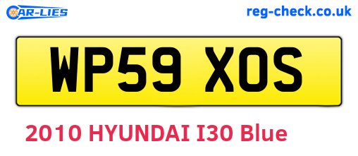 WP59XOS are the vehicle registration plates.