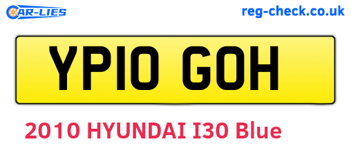 YP10GOH are the vehicle registration plates.