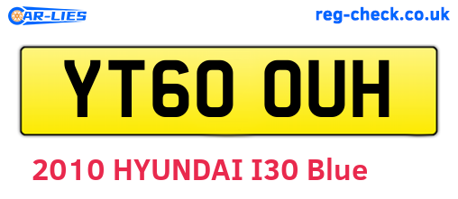 YT60OUH are the vehicle registration plates.