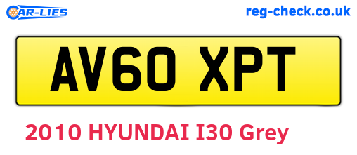 AV60XPT are the vehicle registration plates.