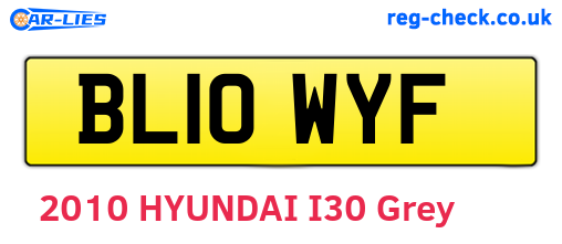 BL10WYF are the vehicle registration plates.