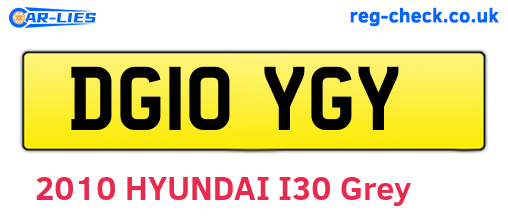 DG10YGY are the vehicle registration plates.