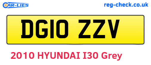 DG10ZZV are the vehicle registration plates.