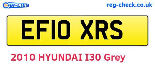 EF10XRS are the vehicle registration plates.