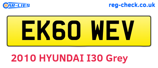 EK60WEV are the vehicle registration plates.