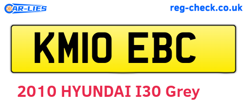 KM10EBC are the vehicle registration plates.
