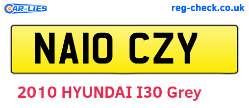 NA10CZY are the vehicle registration plates.
