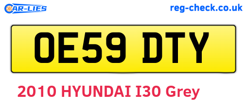 OE59DTY are the vehicle registration plates.